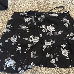 Floral Black Skirt